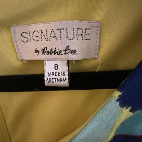 SIGNATURE by ROBBIE BEE Women’s Dress V Neck Shift Multicolor Sz 8 - Picture 5 of 9